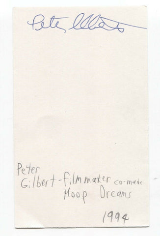 Peter Gilbert Signed 3x5 Index Card Autographed Producer Filmmaker Hoop Dreams