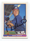 1991 Bowman Mike Heath Signed Card Baseball MLB Autograph AUTO #589