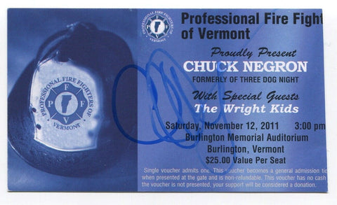 Chuck Negron Signed Show Card Autographed Singer Three Dog Night