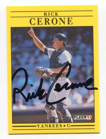 1991 Fleer Rick Cerone Signed Card Baseball RC Autograph AUTO #660