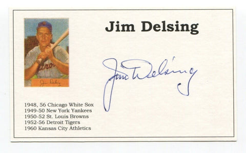 Jim Delsing Signed Index Card Autographed Baseball Debut '48 Chicago White Sox