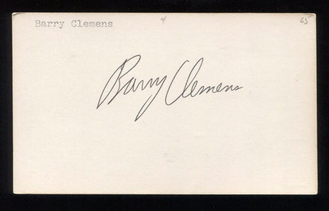Barry Clemens Signed 3x5 Index Card Autographed Signature Basketball 