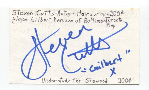 Steven Cutts Signed 3x5 Index Card Autograph Actor Hairspray Camp