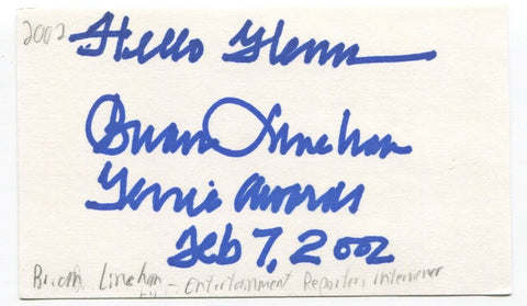 Brian Linehan Signed 3x5 Index Card Autographed Canadian TV Host