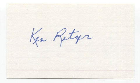 Ken Retzer Signed 3x5 Index Card Baseball Autographed Signature