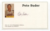 Pete Suder Signed Index Card Autographed Baseball MLB Philadelphia Athletics