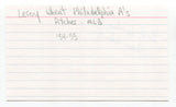 Leroy Wheat Signed 3x5 Index Card Autograph Baseball MLB Philadelphia Athletics