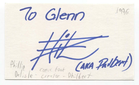 Phillip Delisle Signed 3x5 Index Card Autographed Comic Book Creator Philbert