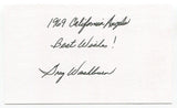 Greg Washburn Signed 3x5 Index Card Autograph Baseball 1969 California Angels