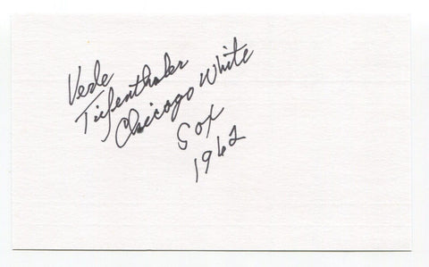 Verle Tiefenthaler Signed 3x5 Index Card Autograph Baseball MLB '62 White Sox