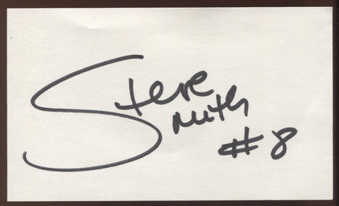 Steve Smith Signed 3x5 Index Card Vintage Autographed NBA Basketball Signature