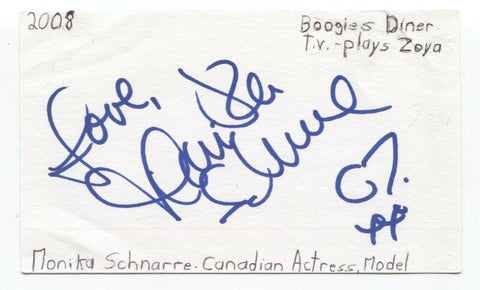 Monika Schnarre Signed 3x5 Index Card Autographed Signature Actress 90210