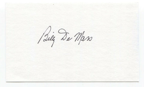 Billy DeMars Signed 3x5 Index Card Baseball Autographed Signature