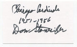 Don Stonesifer Signed 3x5 Index Card Autographed NFL Football Chicago Cardinals