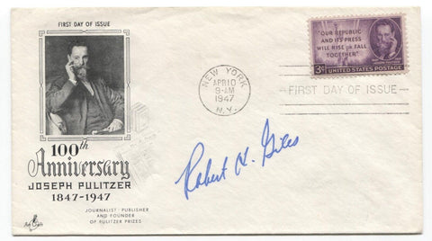 Robert Giles Signed FDC First Day Cover Autographed Journalist Signature