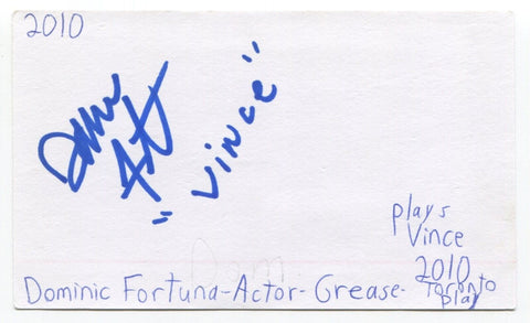 Dominic Fortuna Signed 3x5 Index Card Autographed Actor Grease