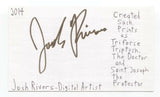 Josh Rivers Signed 3x5 Index Card Autograph Signature Digital Artist