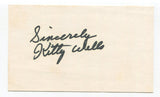 Kitty Wells Signed 3x5 Index Card Autographed Country Music Singer