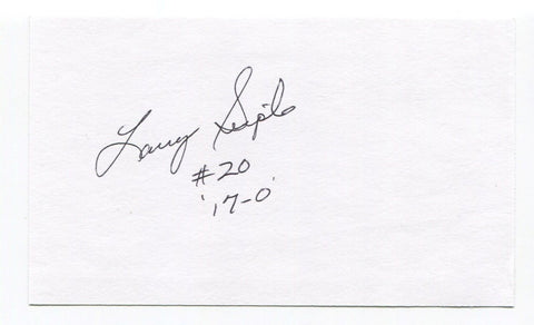 Larry Seiple Signed 3x5 Index Card Autographed NFL Football Miami Dolphins