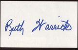 Ruth Warrick Signed Index Card Signature Vintage Autographed AUTO 