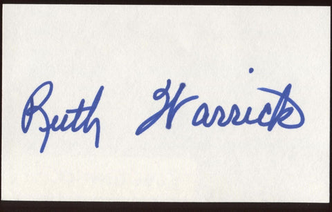 Ruth Warrick Signed Index Card Signature Vintage Autographed AUTO 