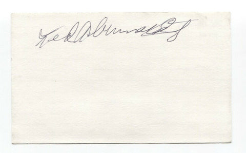 Ted Abernathy Signed 3x5 Index Card Baseball Autographed Signature