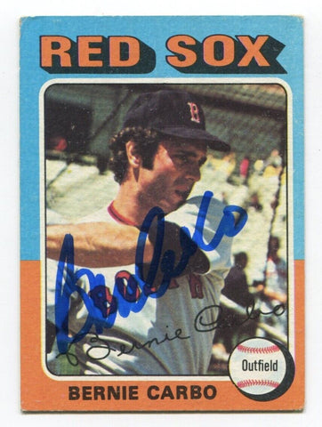 1975 Topps Bernie Carbo Signed Card Baseball Autographed AUTO #379