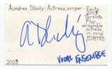 Aundrea Dlouhy Signed Index Card Autographed Actress Evita