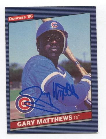 1986 Donruss Gary Matthews Signed MLB Baseball RC Card Autographed AUTO #76