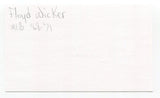 Floyd Wicker Signed 3x5 Index Card Autograph Baseball MLB St. Louis Cardinals