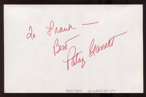 Patsy Garrett Signed HUGE 8x5 Inch Page Autographed Vintage Signature