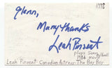 Leah Pinsent Signed 3x5 Index Card Autographed Signature Actress