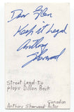 Anthony Sherwood Signed 3x5 Index Card Autographed Signature Actor Film Director