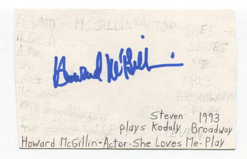Howard McGillin Signed 3x5 Index Card Autographed Actor Disney Swan Princess