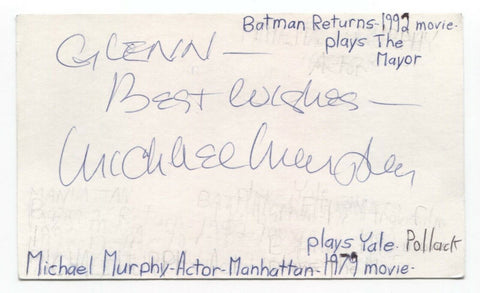 Michael Murphy Signed 3x5 Index Card Autographed Signature Actor Batman X-Men