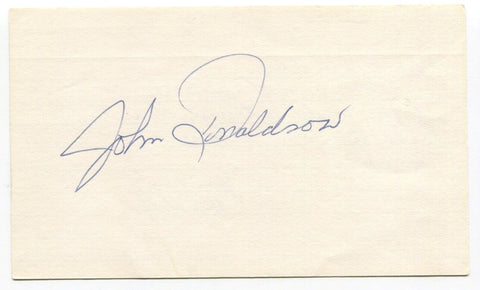 John Donaldson Signed 3x5 Index Card Autographed MLB Baseball 1974 Athletics