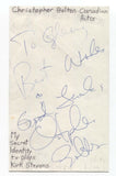 Christopher Bolton Signed 3x5 Index Card Autographed My Secret Identity