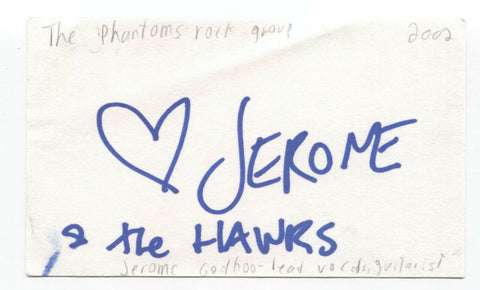 Jerome Godboo Signed 3x5 Index Card Autographed Signature Singer