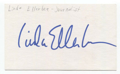 Linda Ellerbee Signed 3x5 Index Card Autographed Signature Journalist
