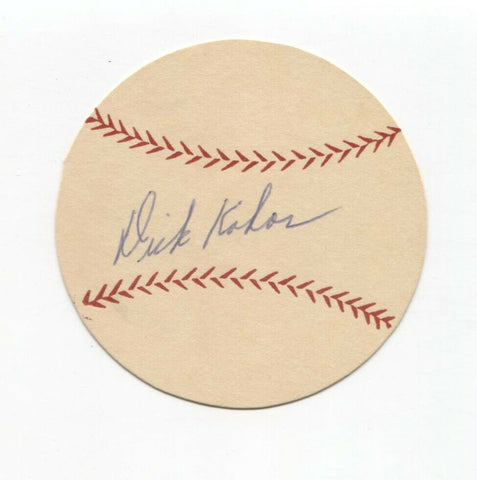 Dick Kokos Signed Paper Baseball Autographed 1954 Baltimore Orioles 