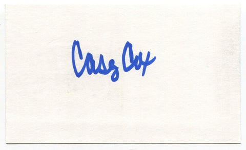 Casey Cox Signed 3x5 Index Card Autographed Baseball 1966 Washington Senators