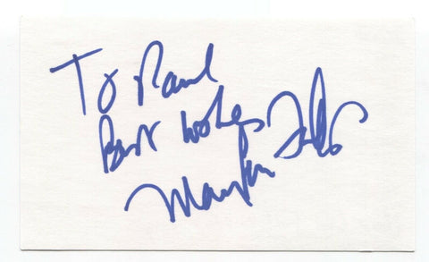 Mary Lou Fallis Signed 3x5 Index Card Autographed Signature