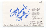 Sara Edwards Signed 3x5 Index Card Autograph Actress Hello Dolly! Evita