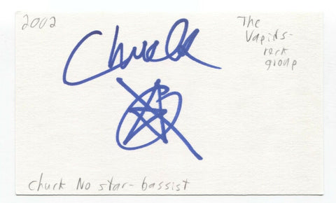 The Vapids - Chuck No Star Signed 3x5 Index Card Autographed Signature Band