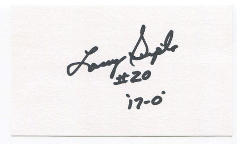 Larry Seiple Signed 3x5 Index Card Autographed NFL Football 1972 Miami Dolphins