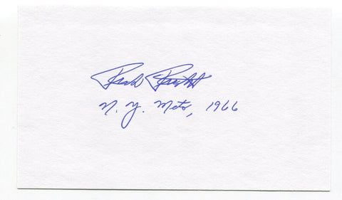 Dick Rusteck Signed 3x5 Index Card Autographed MLB Baseball 1966 New York Mets