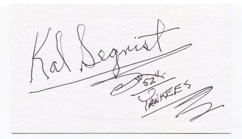 Kal Segrist Signed 3x5 Index Card Autographed MLB Baseball 1952 New York Yankees