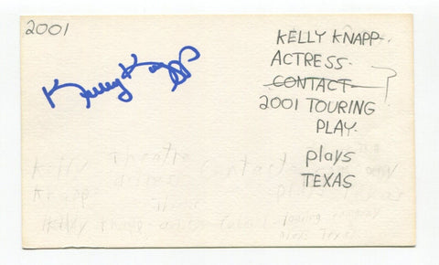 Kelly Knapp Signed 3x5 Index Card Autographed Actress Color Me Obsessed