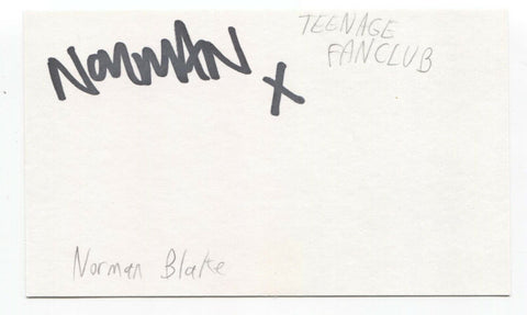 Teenage Fanclub - Norman Blake Signed 3x5 Index Card Autographed Signature