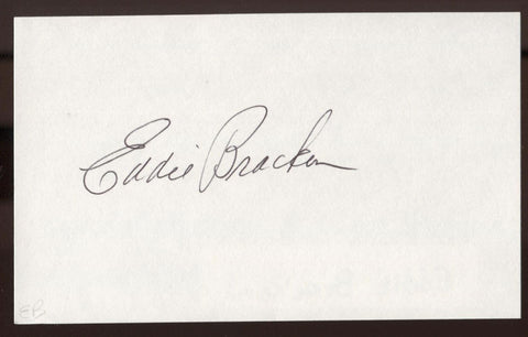 Eddie Bracken Signed Index Card Signature Vintage Autographed AUTO 